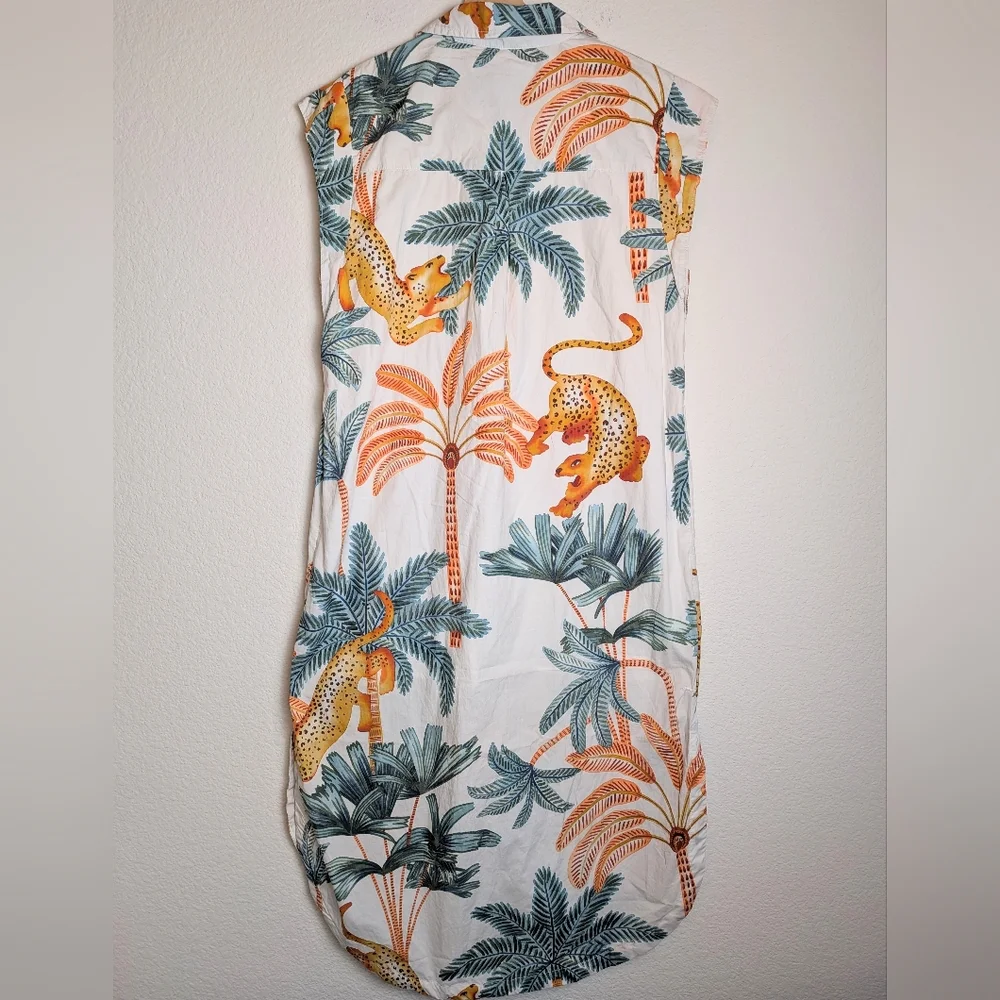Anthropologie Maeve The Lillian Button-Front Dress L Jungle Tropical Vacation - Picture 12 of 16